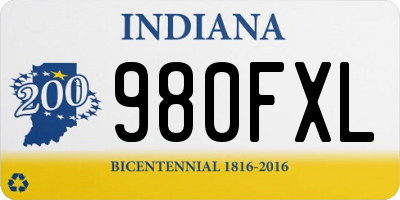 IN license plate 980FXL