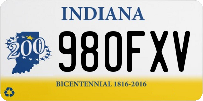 IN license plate 980FXV