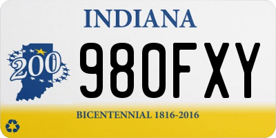 IN license plate 980FXY