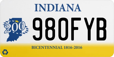 IN license plate 980FYB