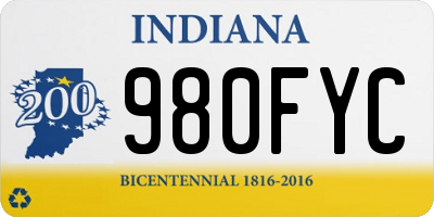 IN license plate 980FYC
