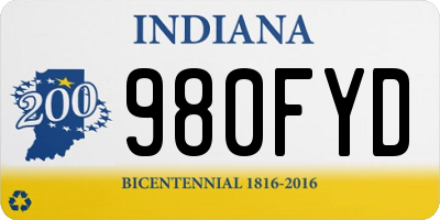 IN license plate 980FYD