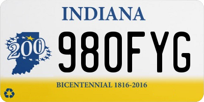 IN license plate 980FYG