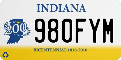 IN license plate 980FYM
