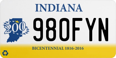 IN license plate 980FYN