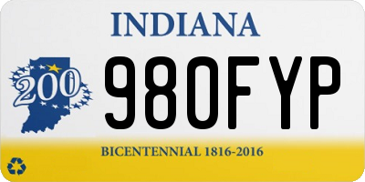 IN license plate 980FYP