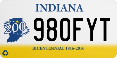 IN license plate 980FYT