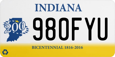 IN license plate 980FYU