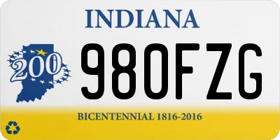 IN license plate 980FZG