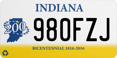 IN license plate 980FZJ