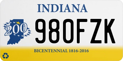 IN license plate 980FZK