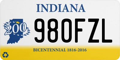 IN license plate 980FZL