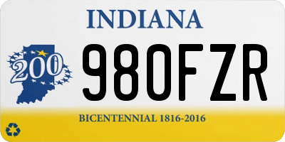 IN license plate 980FZR