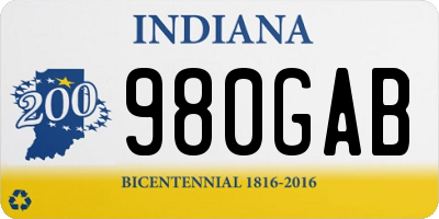IN license plate 980GAB