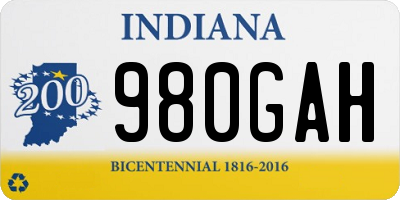 IN license plate 980GAH