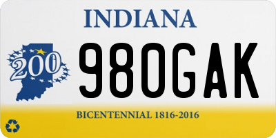 IN license plate 980GAK