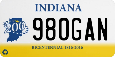 IN license plate 980GAN