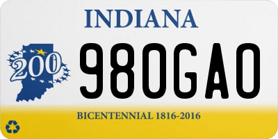 IN license plate 980GAO