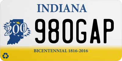 IN license plate 980GAP