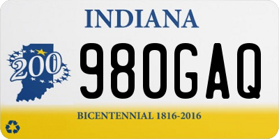 IN license plate 980GAQ