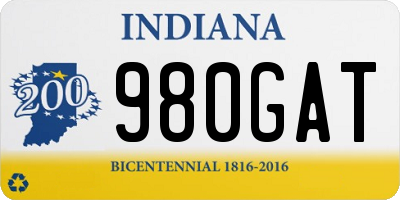 IN license plate 980GAT
