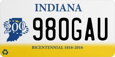 IN license plate 980GAU