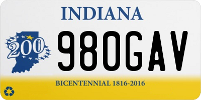 IN license plate 980GAV