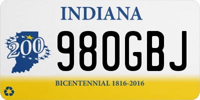 IN license plate 980GBJ