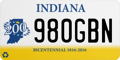 IN license plate 980GBN