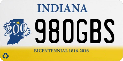 IN license plate 980GBS