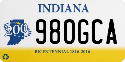 IN license plate 980GCA