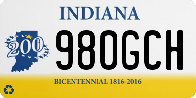IN license plate 980GCH