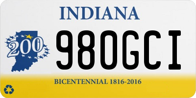 IN license plate 980GCI