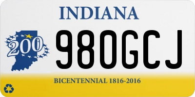 IN license plate 980GCJ