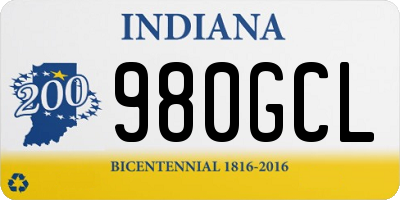 IN license plate 980GCL