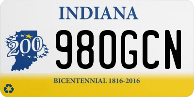IN license plate 980GCN