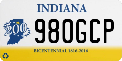 IN license plate 980GCP