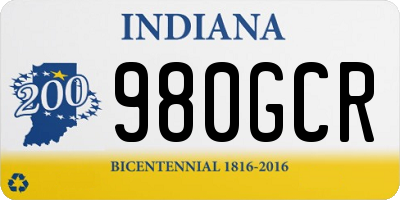 IN license plate 980GCR