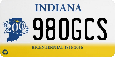 IN license plate 980GCS