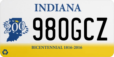 IN license plate 980GCZ