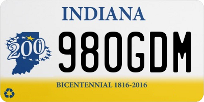 IN license plate 980GDM