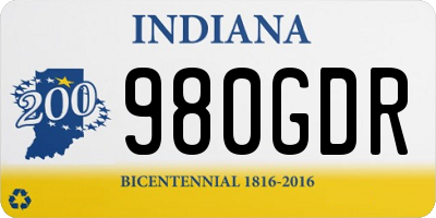 IN license plate 980GDR