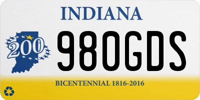 IN license plate 980GDS