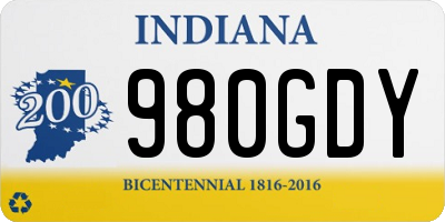 IN license plate 980GDY