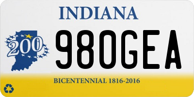 IN license plate 980GEA