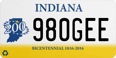 IN license plate 980GEE