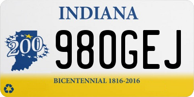 IN license plate 980GEJ