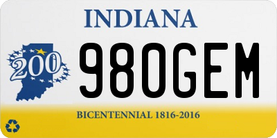 IN license plate 980GEM