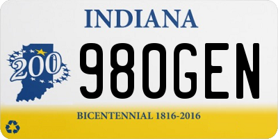 IN license plate 980GEN