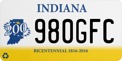 IN license plate 980GFC